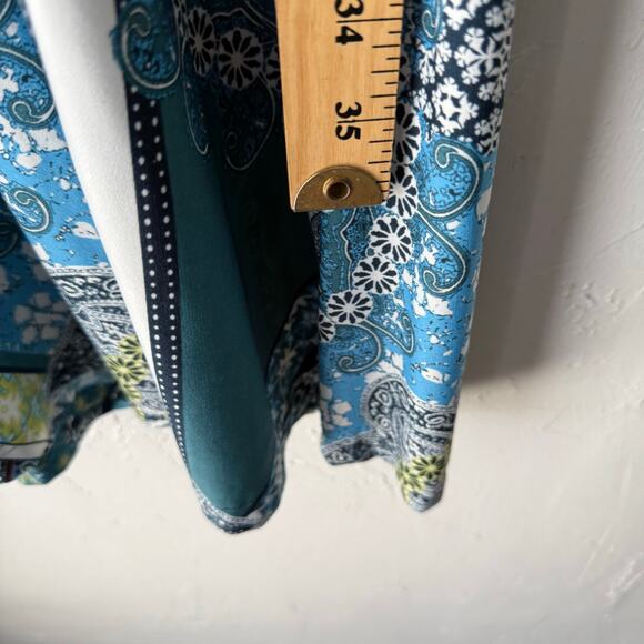 Christopher & Banks Y2K Size Medium Blue Artsy Hippie Above Knee Dress - Picture 9 of 9